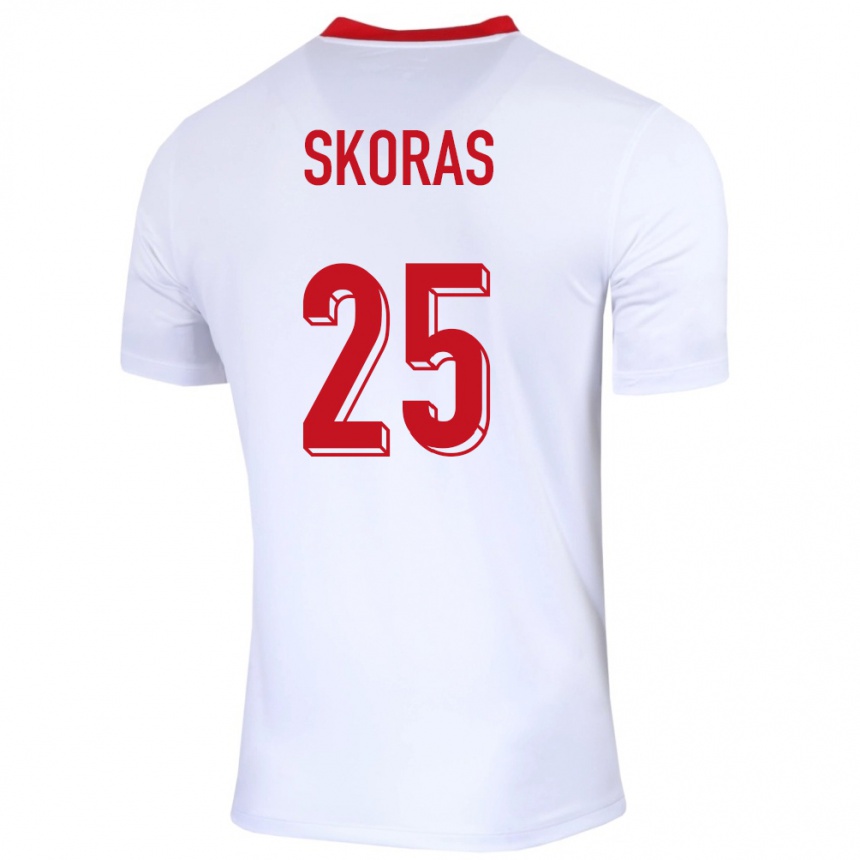 Vaikiškas Lenkija Michal Skoras #25 Baltas Namų Marškinėliai 24-26 T-Shirt