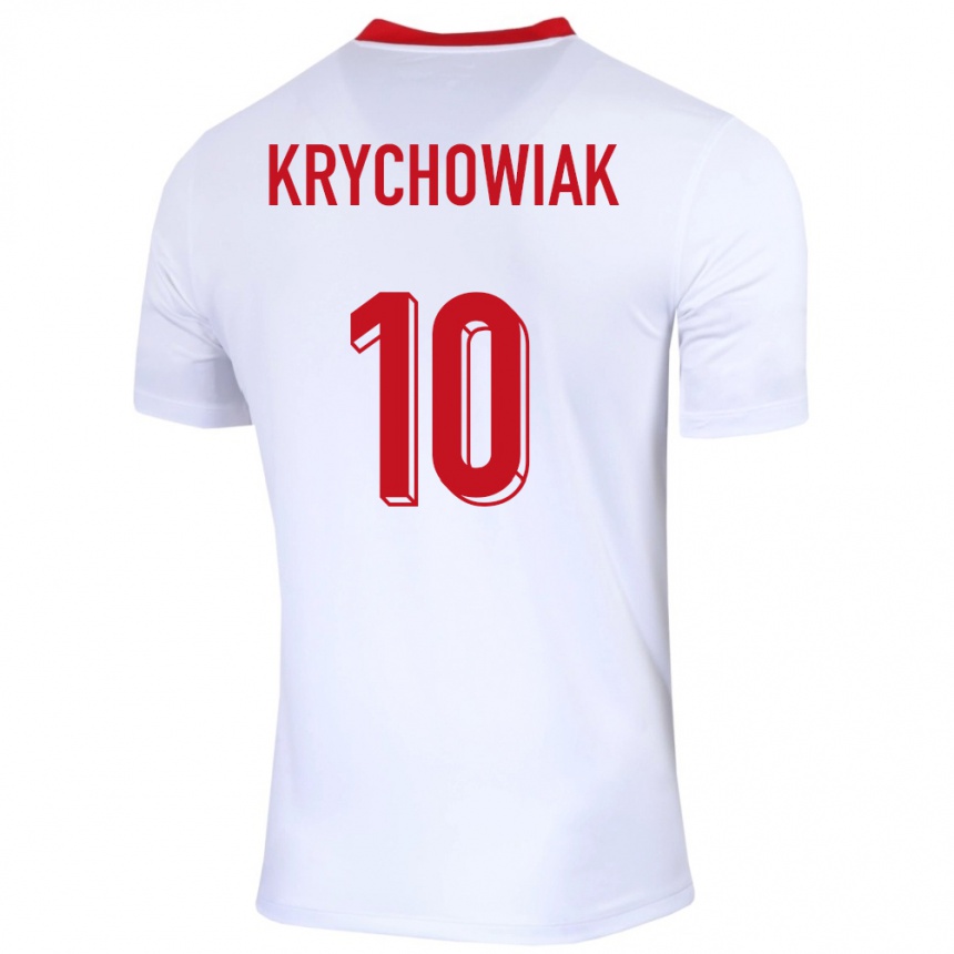 Vaikiškas Lenkija Grzegorz Krychowiak #10 Baltas Namų Marškinėliai 24-26 T-Shirt