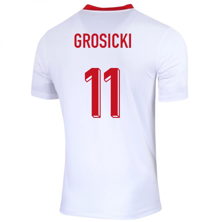 Vaikiškas Lenkija Kamil Grosicki #11 Baltas Namų Marškinėliai 24-26 T-Shirt