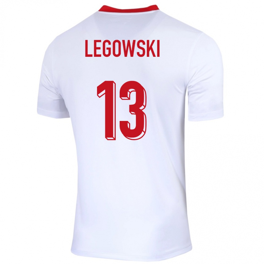 Vaikiškas Lenkija Mateusz Legowski #13 Baltas Namų Marškinėliai 24-26 T-Shirt