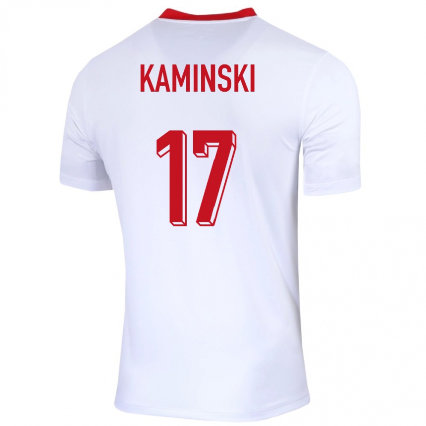 Vaikiškas Lenkija Jakub Kaminski #17 Baltas Namų Marškinėliai 24-26 T-Shirt