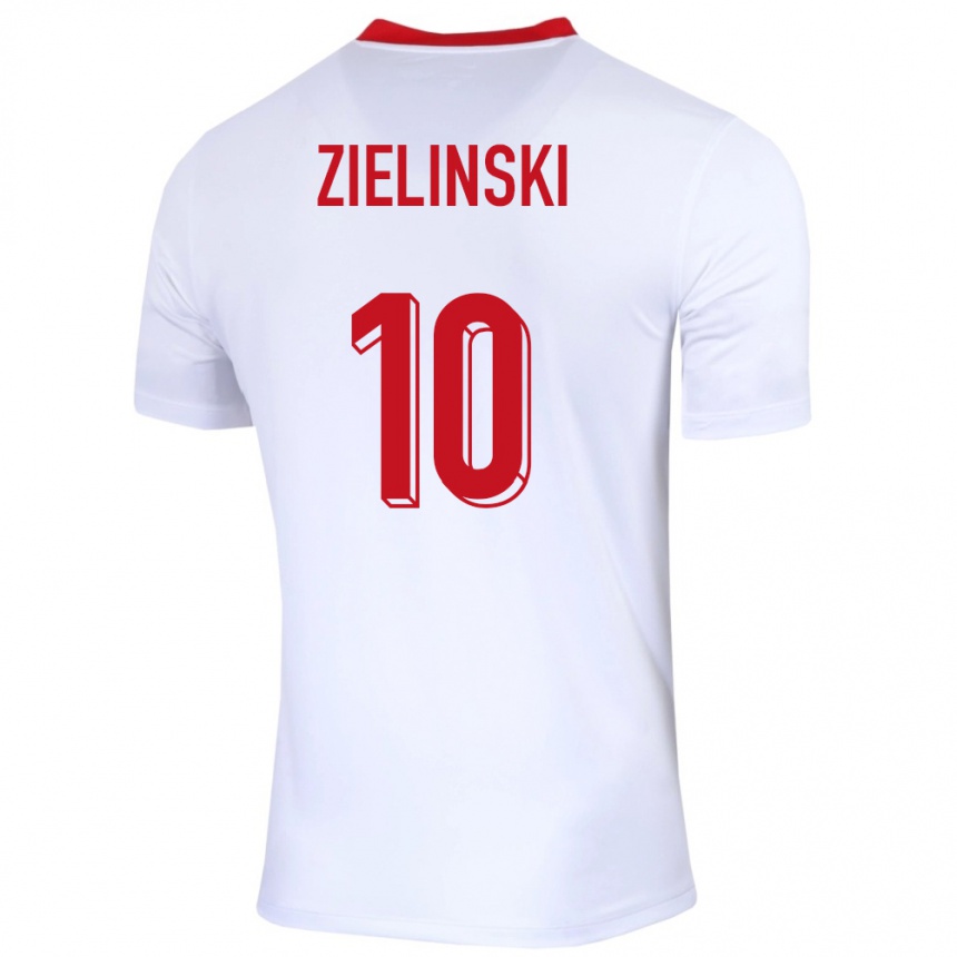 Vaikiškas Lenkija Piotr Zielinski #10 Baltas Namų Marškinėliai 24-26 T-Shirt