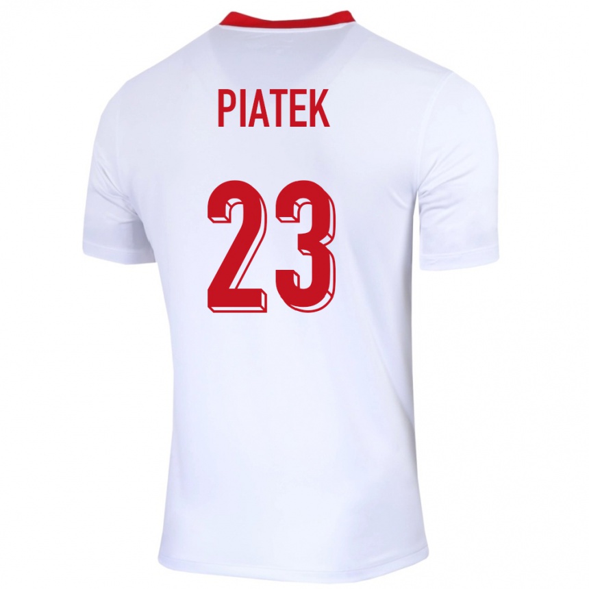 Vaikiškas Lenkija Krzysztof Piatek #23 Baltas Namų Marškinėliai 24-26 T-Shirt