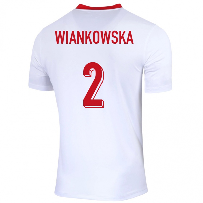 Vaikiškas Lenkija Martyna Wiankowska #2 Baltas Namų Marškinėliai 24-26 T-Shirt