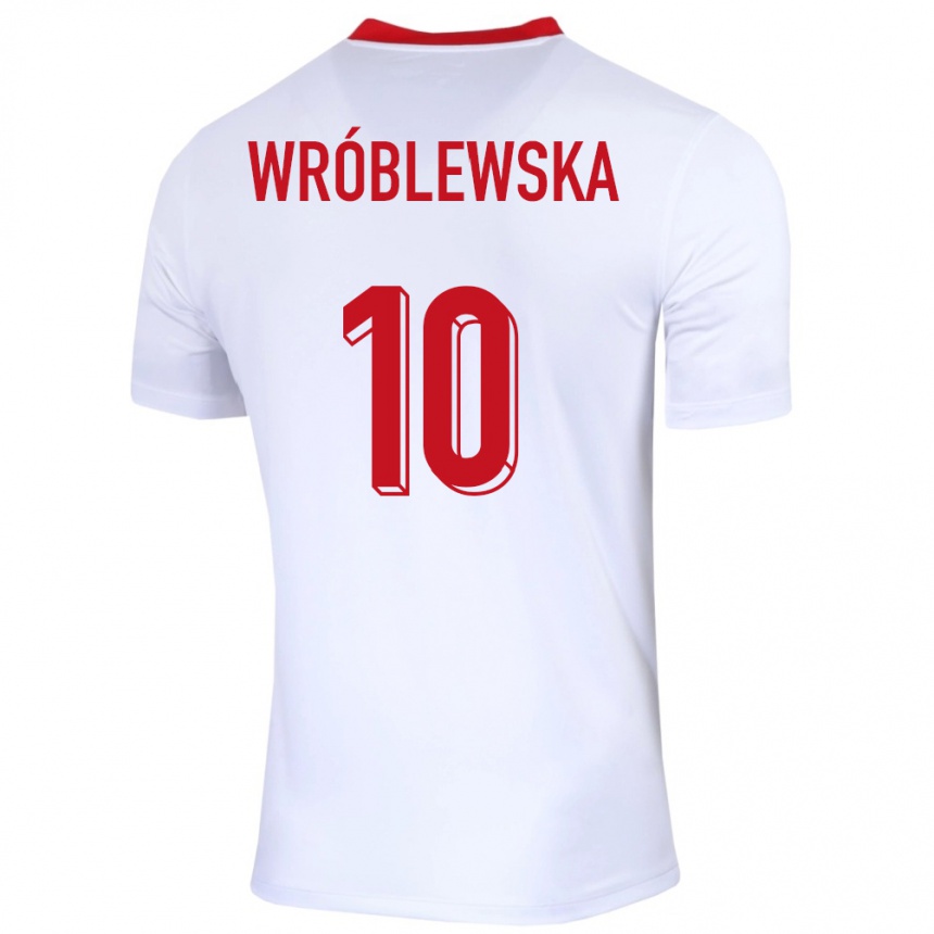 Vaikiškas Lenkija Joanna Wroblewska #10 Baltas Namų Marškinėliai 24-26 T-Shirt