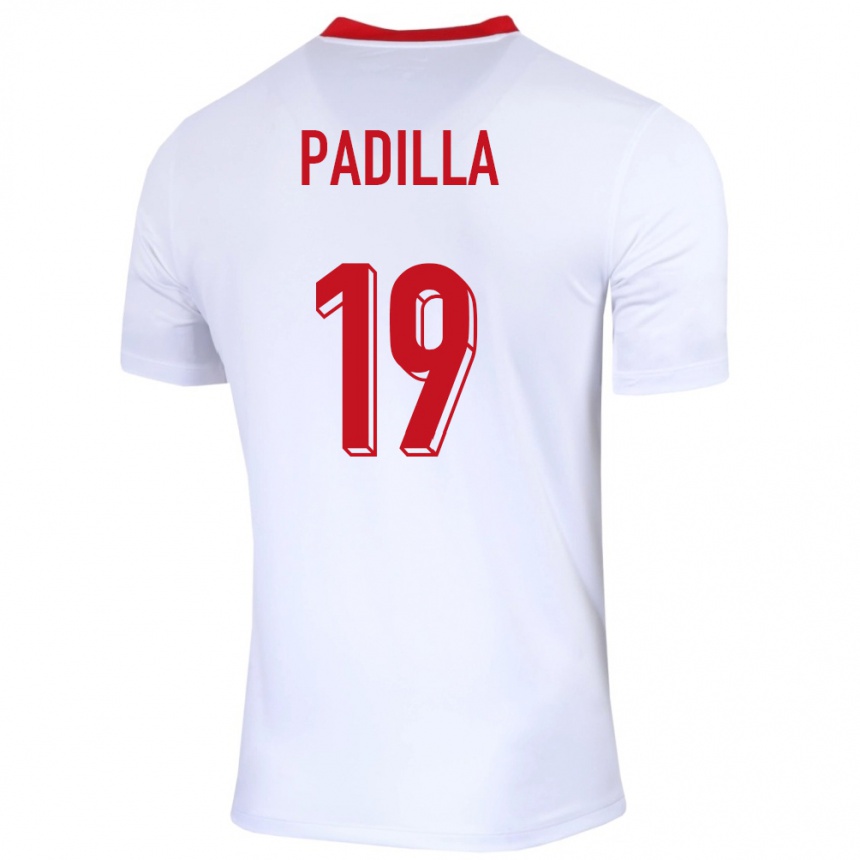 Vaikiškas Lenkija Natalia Padilla #19 Baltas Namų Marškinėliai 24-26 T-Shirt