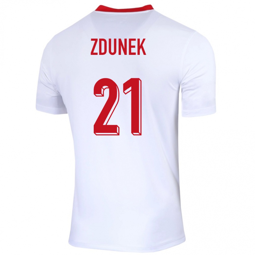 Vaikiškas Lenkija Emilia Zdunek #21 Baltas Namų Marškinėliai 24-26 T-Shirt