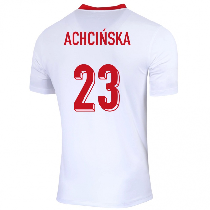 Vaikiškas Lenkija Adriana Achcinska #23 Baltas Namų Marškinėliai 24-26 T-Shirt