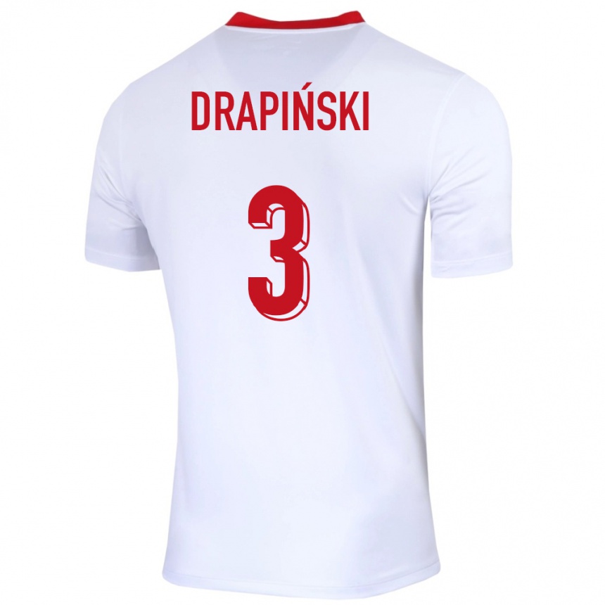 Vaikiškas Lenkija Igor Drapinski #3 Baltas Namų Marškinėliai 24-26 T-Shirt