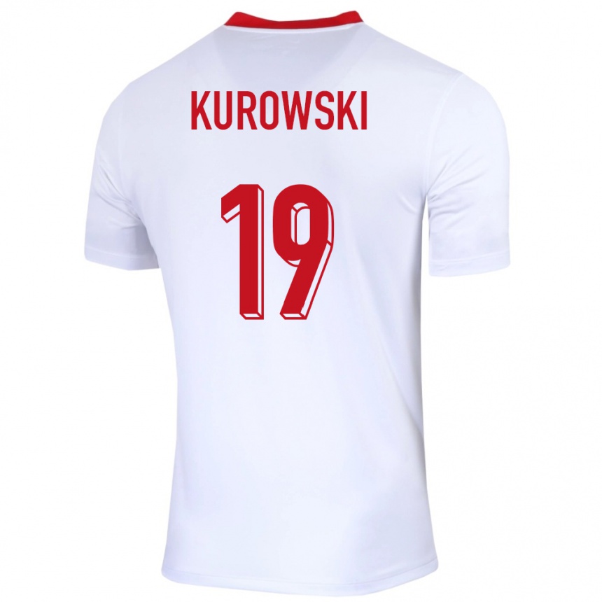 Vaikiškas Lenkija Milosz Kurowski #19 Baltas Namų Marškinėliai 24-26 T-Shirt