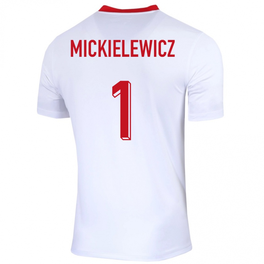 Vaikiškas Lenkija Aleksander Mickielewicz #1 Baltas Namų Marškinėliai 24-26 T-Shirt