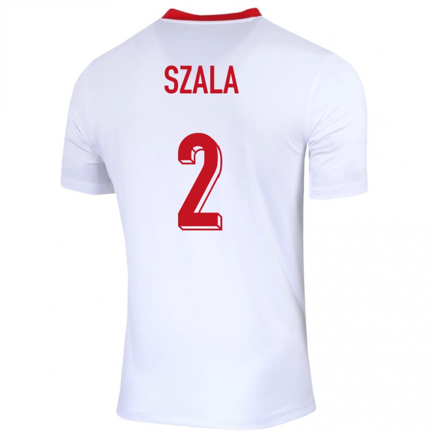 Vaikiškas Lenkija Dominik Szala #2 Baltas Namų Marškinėliai 24-26 T-Shirt