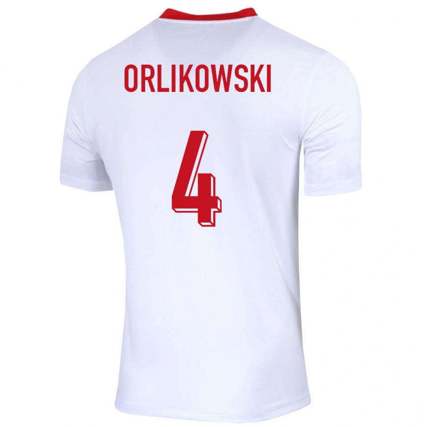 Vaikiškas Lenkija Igor Orlikowski #4 Baltas Namų Marškinėliai 24-26 T-Shirt