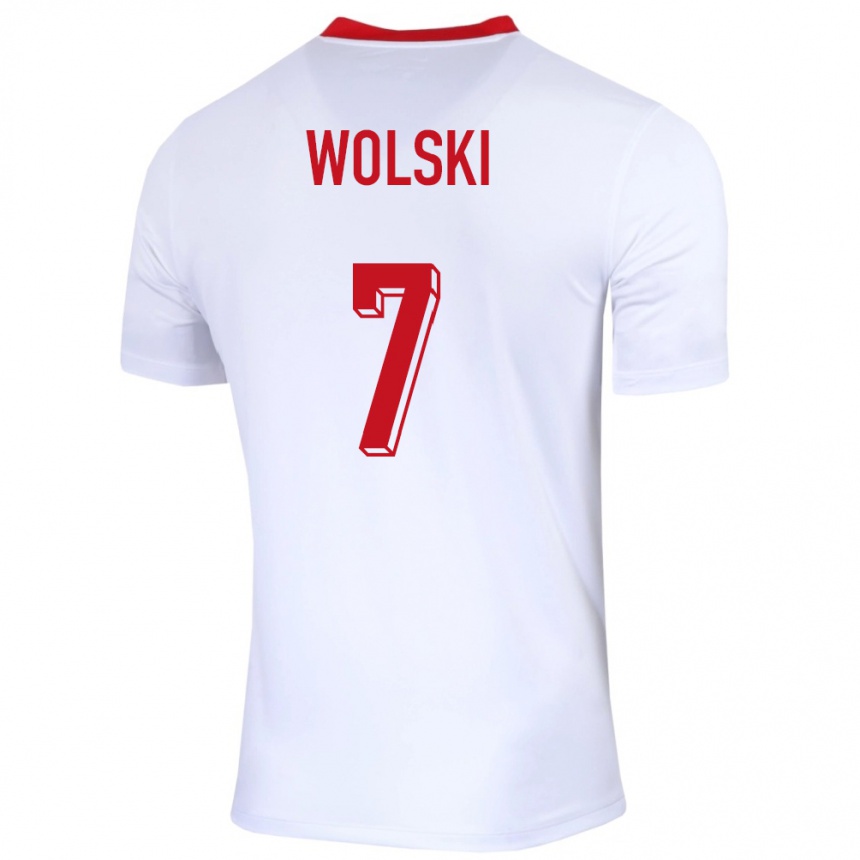 Vaikiškas Lenkija Filip Wolski #7 Baltas Namų Marškinėliai 24-26 T-Shirt