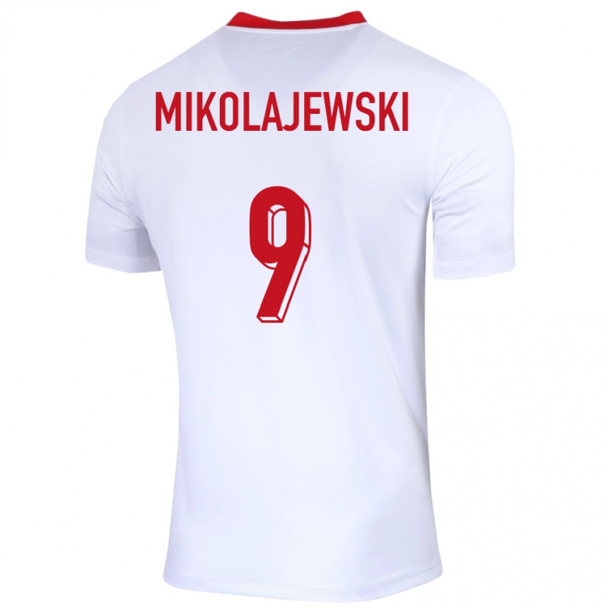 Vaikiškas Lenkija Daniel Mikolajewski #9 Baltas Namų Marškinėliai 24-26 T-Shirt