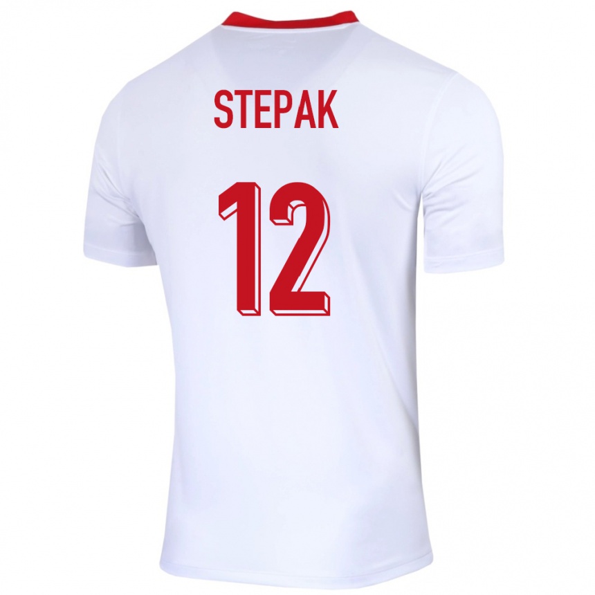 Vaikiškas Lenkija Jakub Stepak #12 Baltas Namų Marškinėliai 24-26 T-Shirt