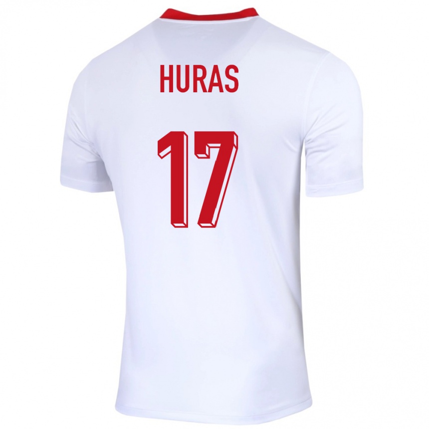 Vaikiškas Lenkija Mike Huras #17 Baltas Namų Marškinėliai 24-26 T-Shirt