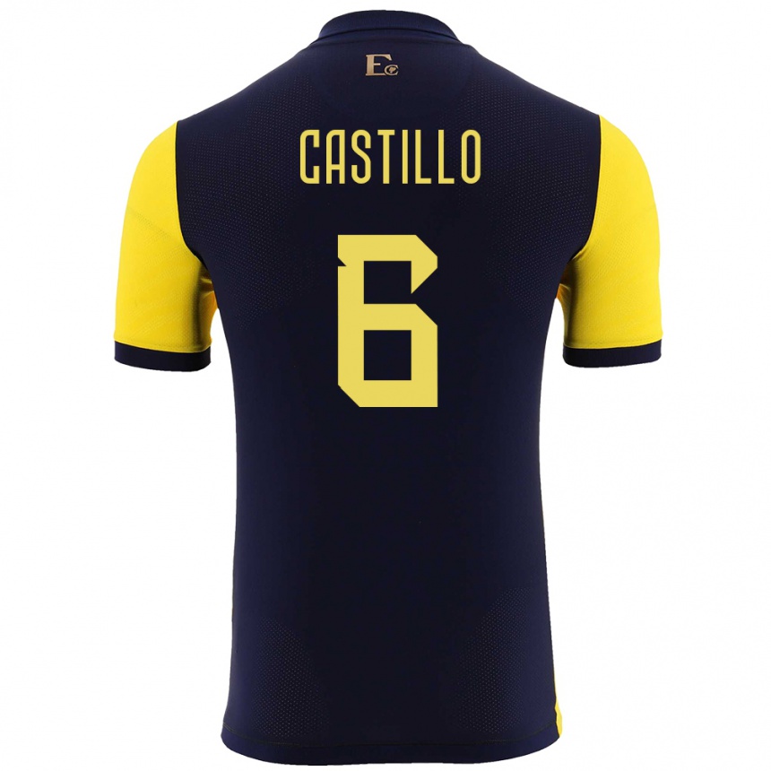 Vaikiškas Ekvadoras Byron Castillo #6 Geltona Namų Marškinėliai 24-26 T-Shirt