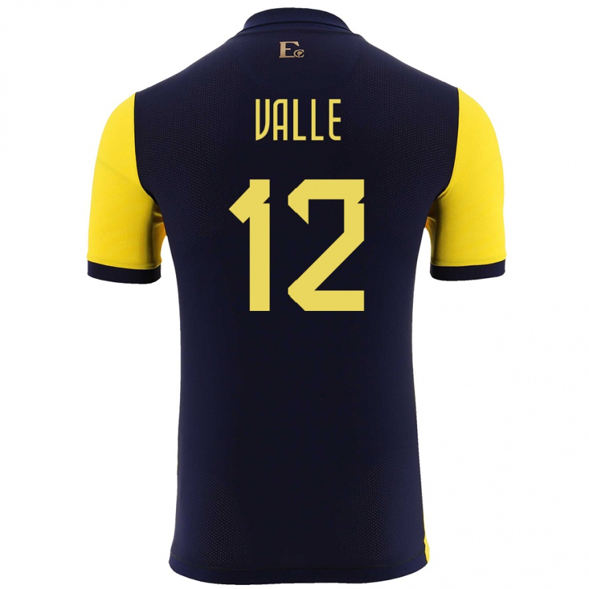 Vaikiškas Ekvadoras Gonzalo Valle #12 Geltona Namų Marškinėliai 24-26 T-Shirt