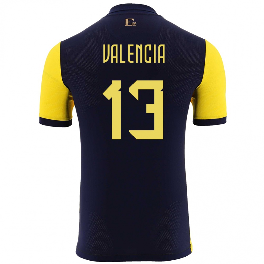 Vaikiškas Ekvadoras Enner Valencia #13 Geltona Namų Marškinėliai 24-26 T-Shirt