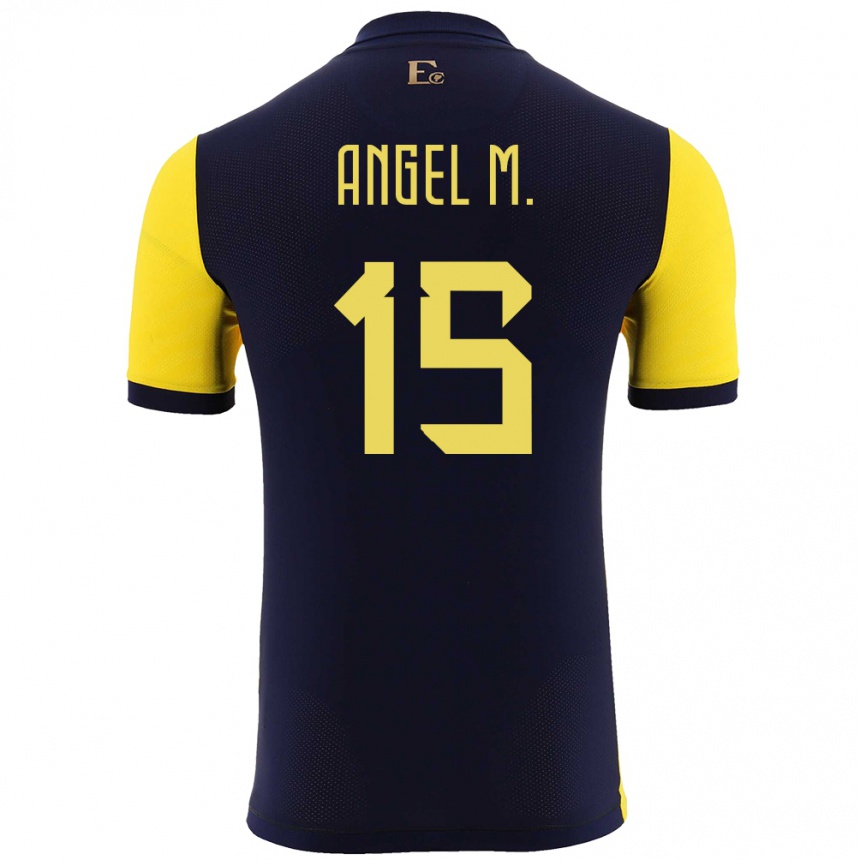 Vaikiškas Ekvadoras Angel Mena #15 Geltona Namų Marškinėliai 24-26 T-Shirt