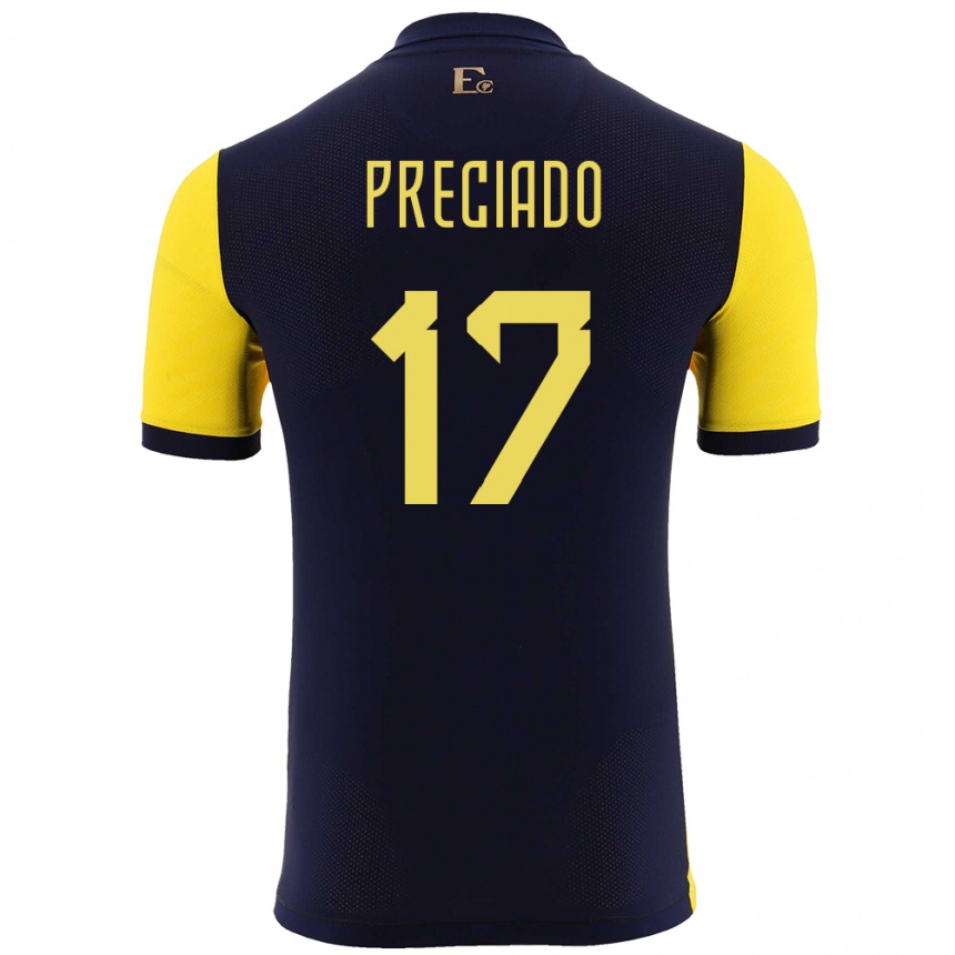 Vaikiškas Ekvadoras Angelo Preciado #17 Geltona Namų Marškinėliai 24-26 T-Shirt