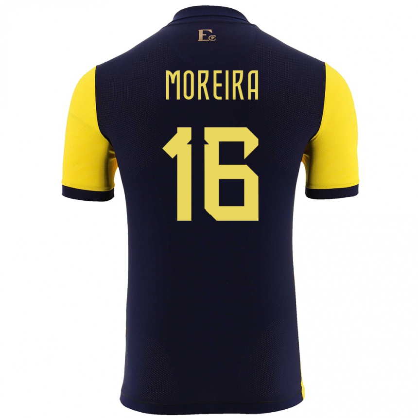 Vaikiškas Ekvadoras Ligia Moreira #16 Geltona Namų Marškinėliai 24-26 T-Shirt