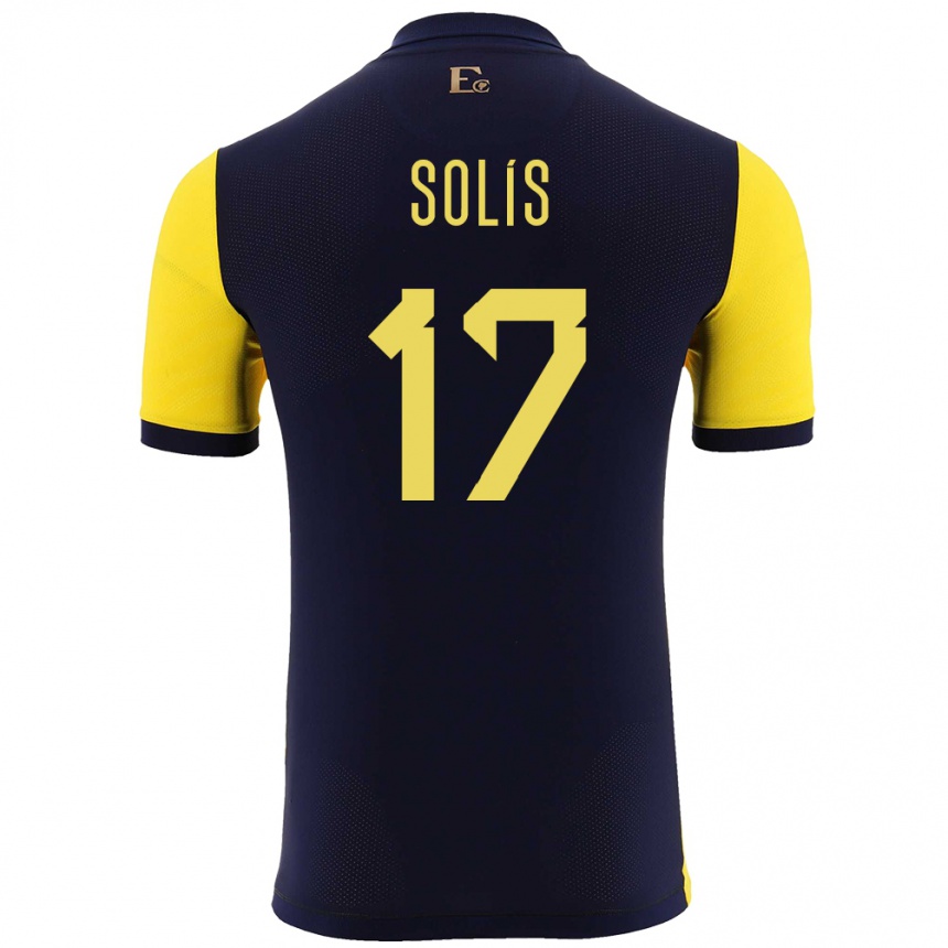 Vaikiškas Ekvadoras Mathias Solis #17 Geltona Namų Marškinėliai 24-26 T-Shirt