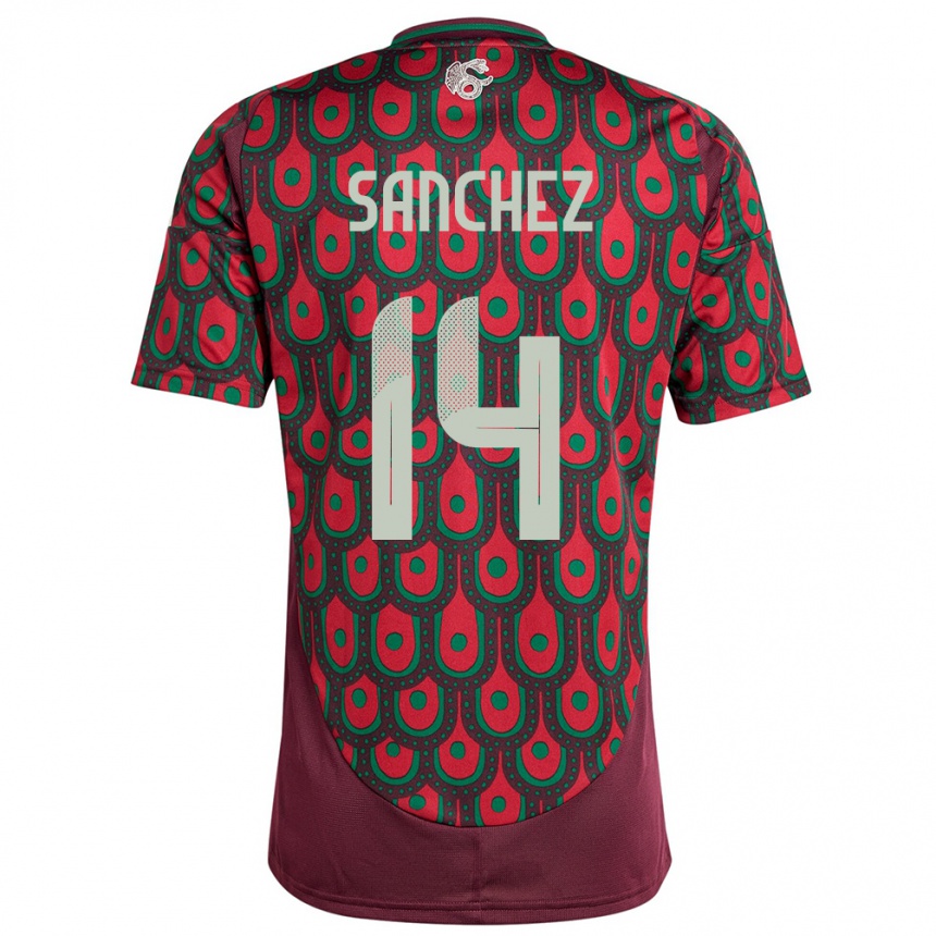 Vaikiškas Meksika Erick Sanchez #14 Maroon Namų Marškinėliai 24-26 T-Shirt