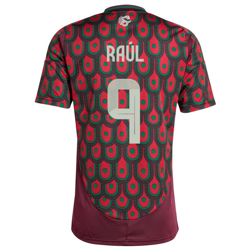 Vaikiškas Meksika Raul Jimenez #9 Maroon Namų Marškinėliai 24-26 T-Shirt