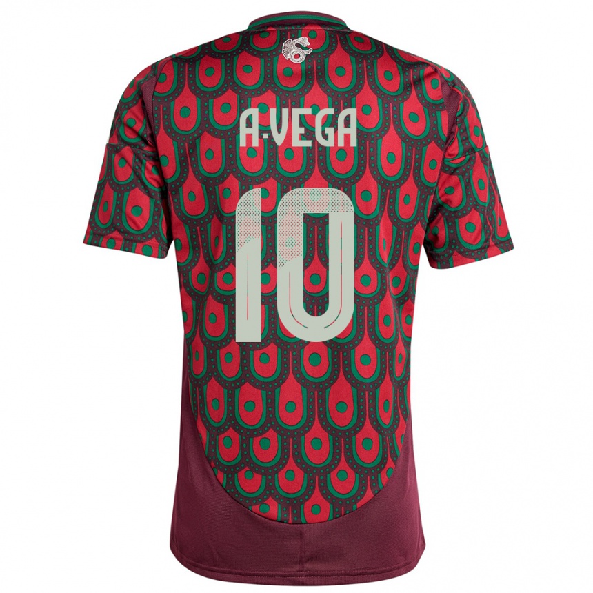 Vaikiškas Meksika Alexis Vega #10 Maroon Namų Marškinėliai 24-26 T-Shirt