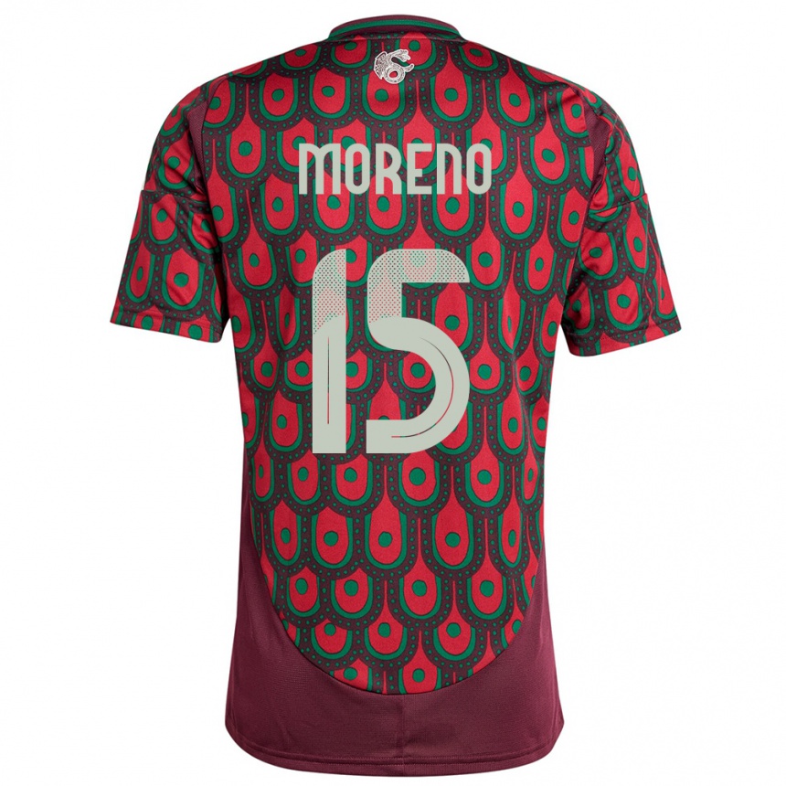 Vaikiškas Meksika Hector Moreno #15 Maroon Namų Marškinėliai 24-26 T-Shirt