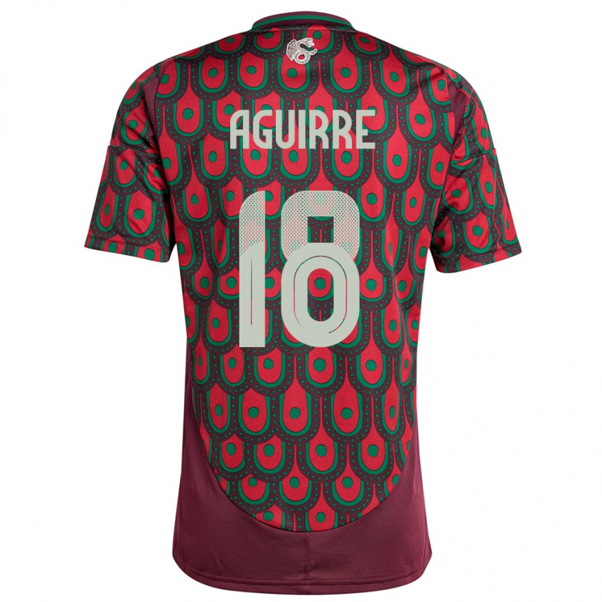 Vaikiškas Meksika Eduardo Aguirre #18 Maroon Namų Marškinėliai 24-26 T-Shirt