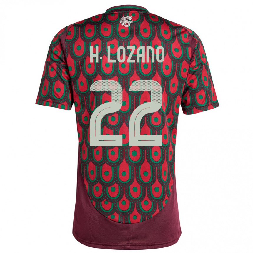 Vaikiškas Meksika Hirving Lozano #22 Maroon Namų Marškinėliai 24-26 T-Shirt