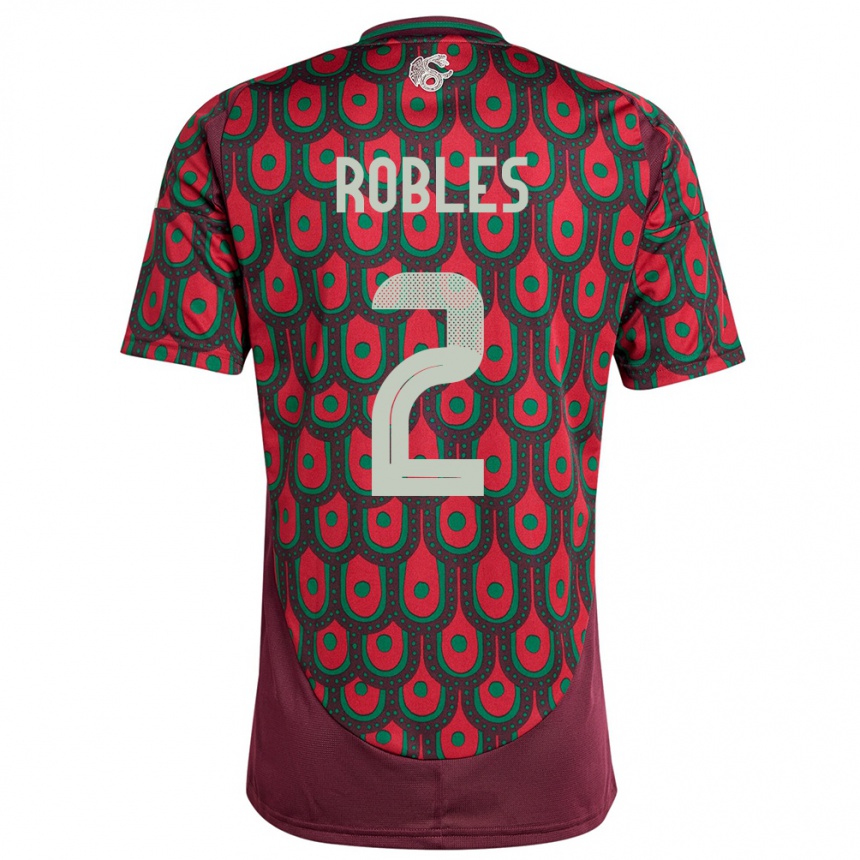 Vaikiškas Meksika Kenti Robles #2 Maroon Namų Marškinėliai 24-26 T-Shirt