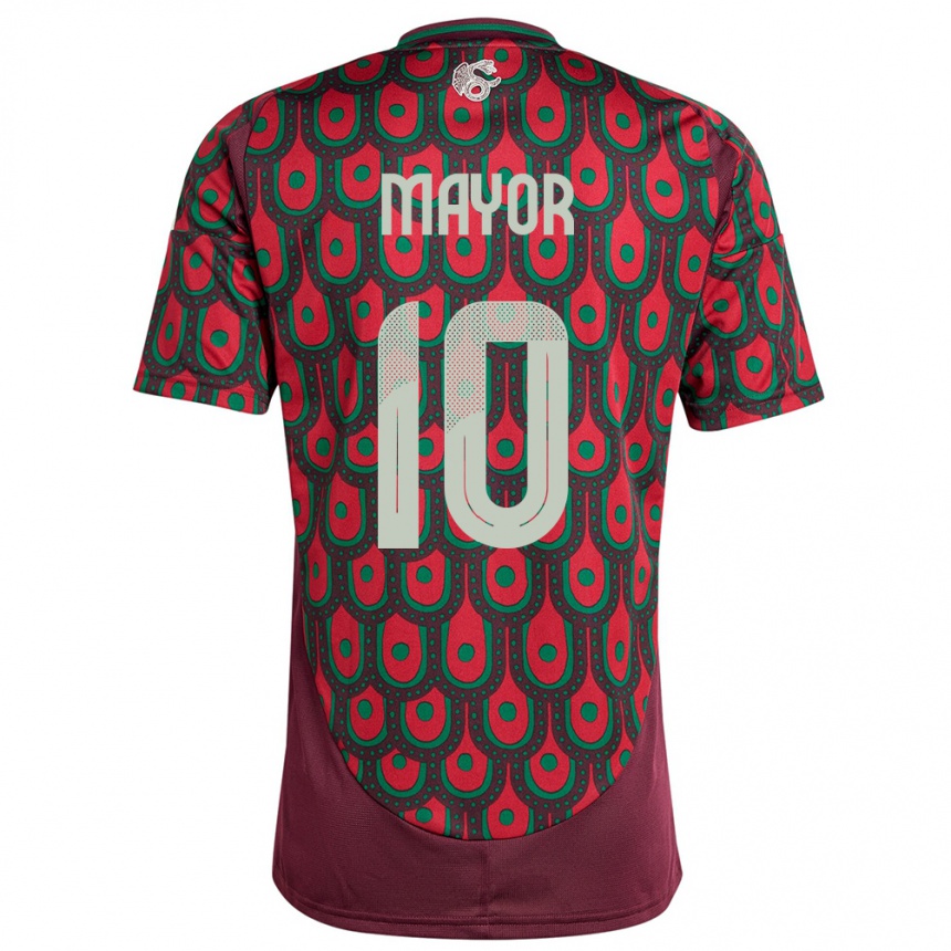 Vaikiškas Meksika Stephany Mayor #10 Maroon Namų Marškinėliai 24-26 T-Shirt