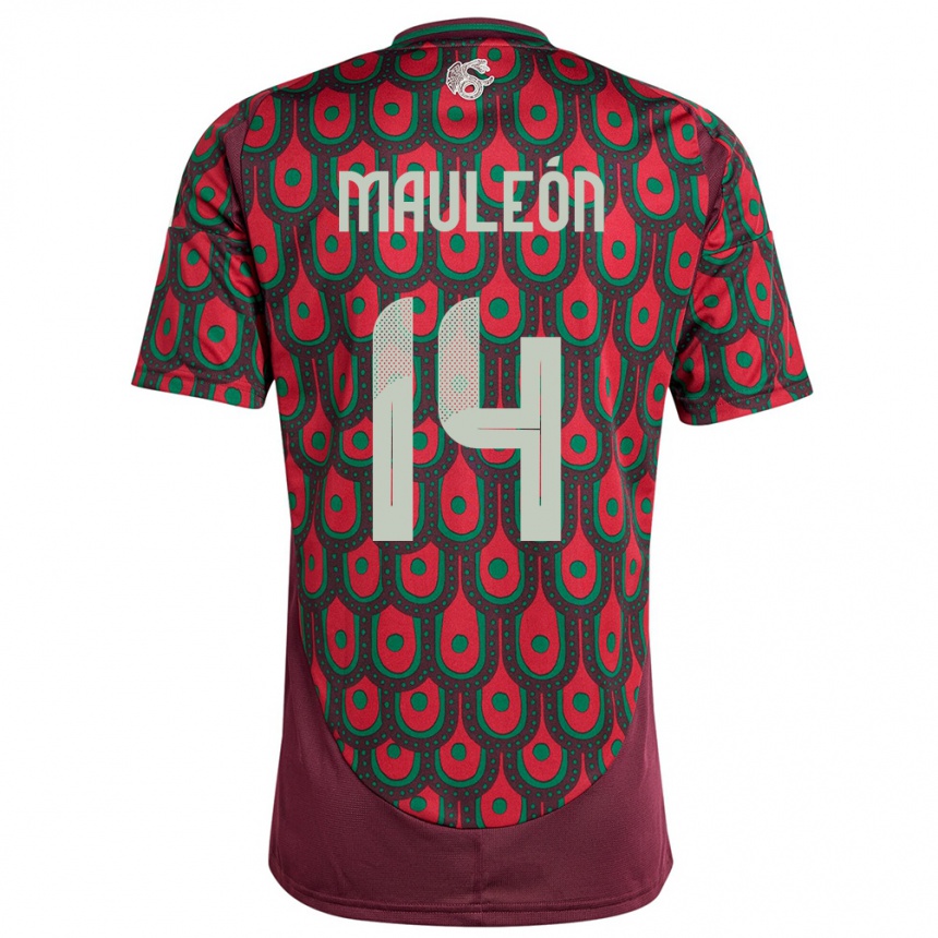 Vaikiškas Meksika Natalia Mauleon #14 Maroon Namų Marškinėliai 24-26 T-Shirt