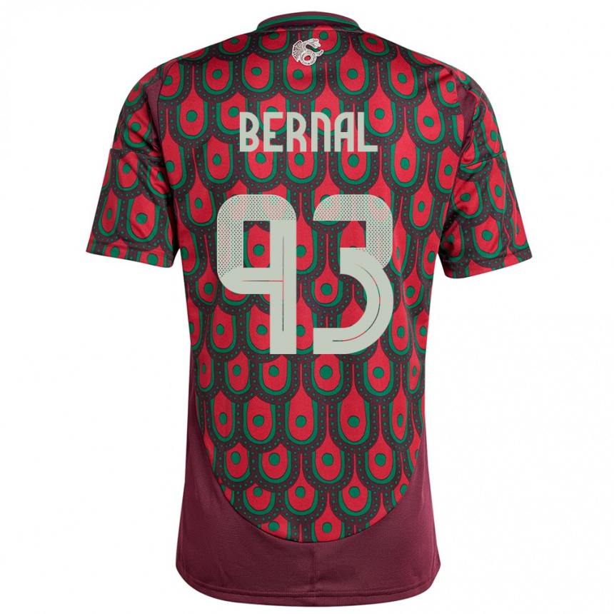 Vaikiškas Meksika Rebeca Bernal #93 Maroon Namų Marškinėliai 24-26 T-Shirt