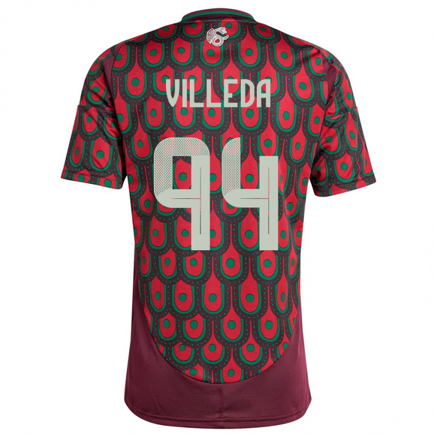 Vaikiškas Meksika Melany Villeda #94 Maroon Namų Marškinėliai 24-26 T-Shirt