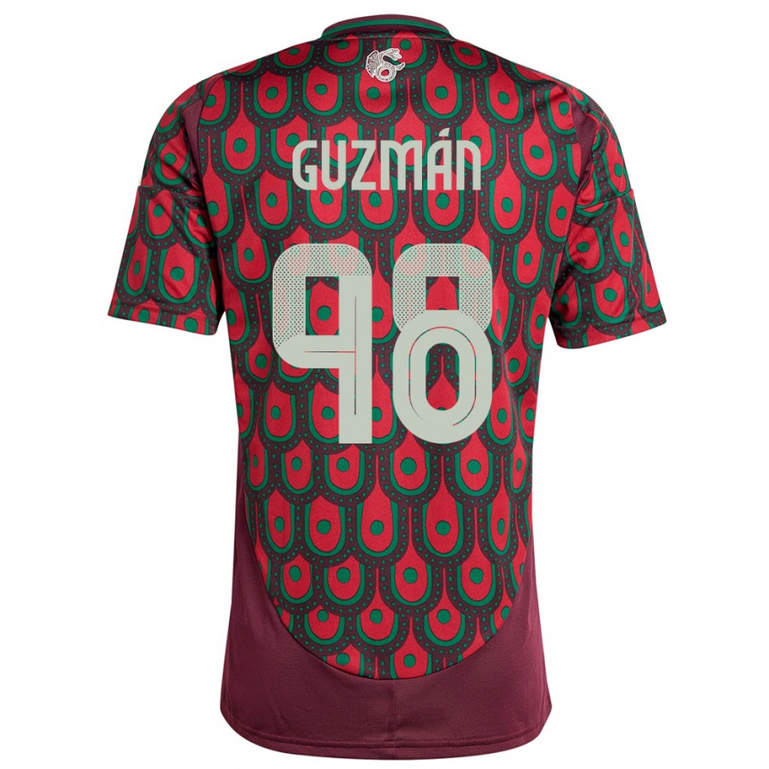 Vaikiškas Meksika Kinberly Guzman #98 Maroon Namų Marškinėliai 24-26 T-Shirt