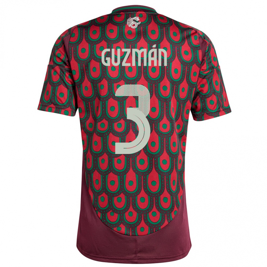 Vaikiškas Meksika Victor Guzman #3 Maroon Namų Marškinėliai 24-26 T-Shirt