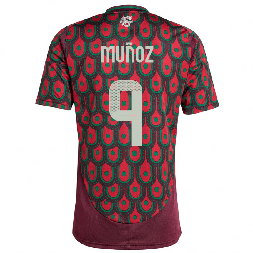 Vaikiškas Meksika Santiago Munoz #9 Maroon Namų Marškinėliai 24-26 T-Shirt