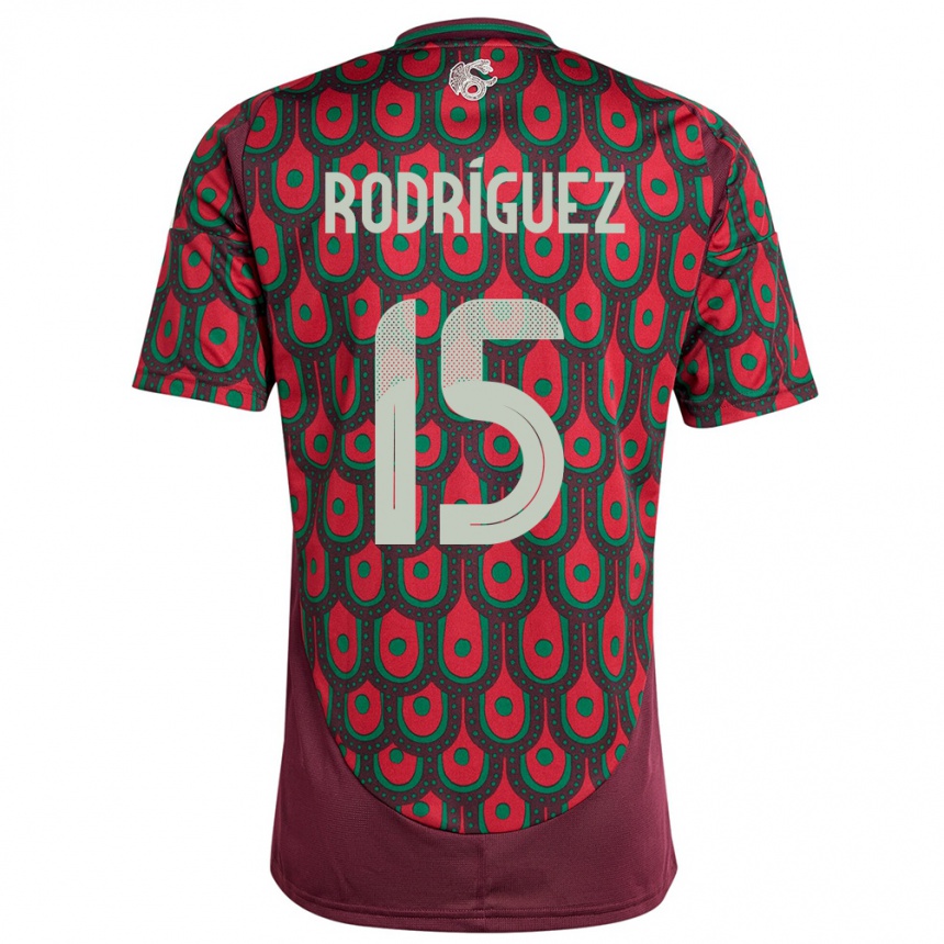 Vaikiškas Meksika Jorge Rodriguez #15 Maroon Namų Marškinėliai 24-26 T-Shirt