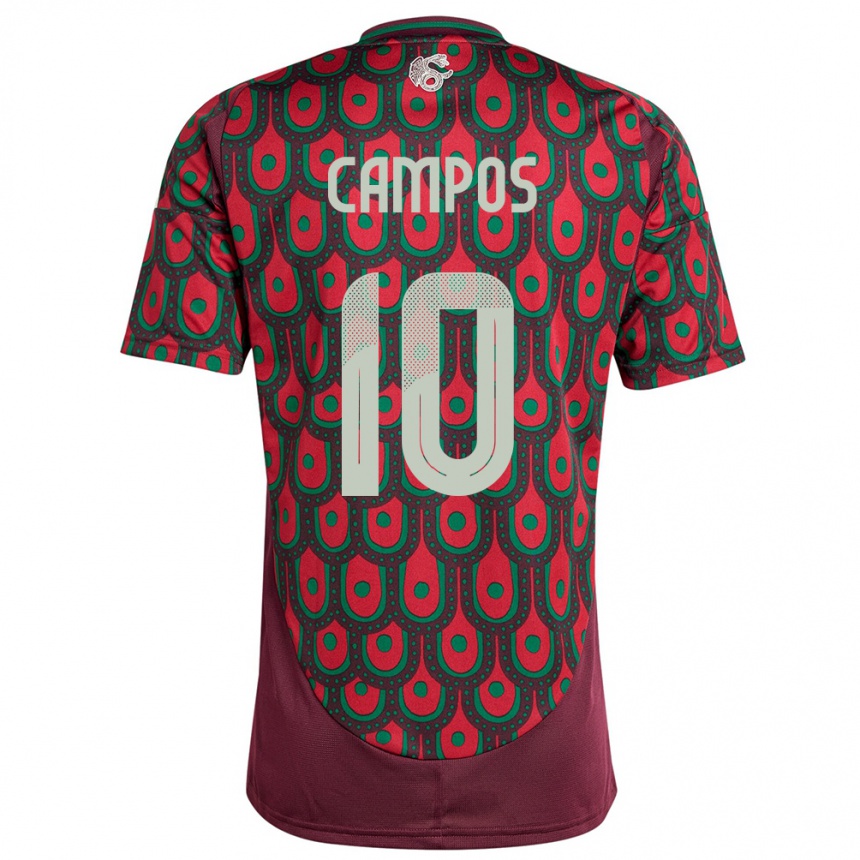 Vaikiškas Meksika Karel Campos #10 Maroon Namų Marškinėliai 24-26 T-Shirt