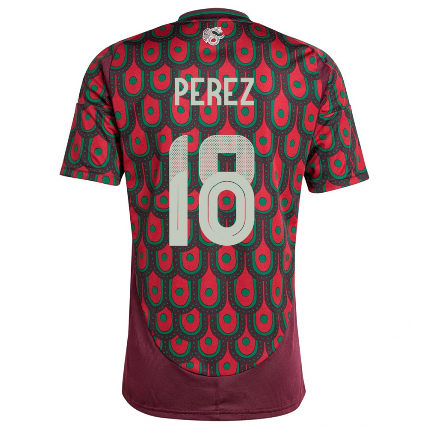 Vaikiškas Meksika Jonathan Perez #18 Maroon Namų Marškinėliai 24-26 T-Shirt