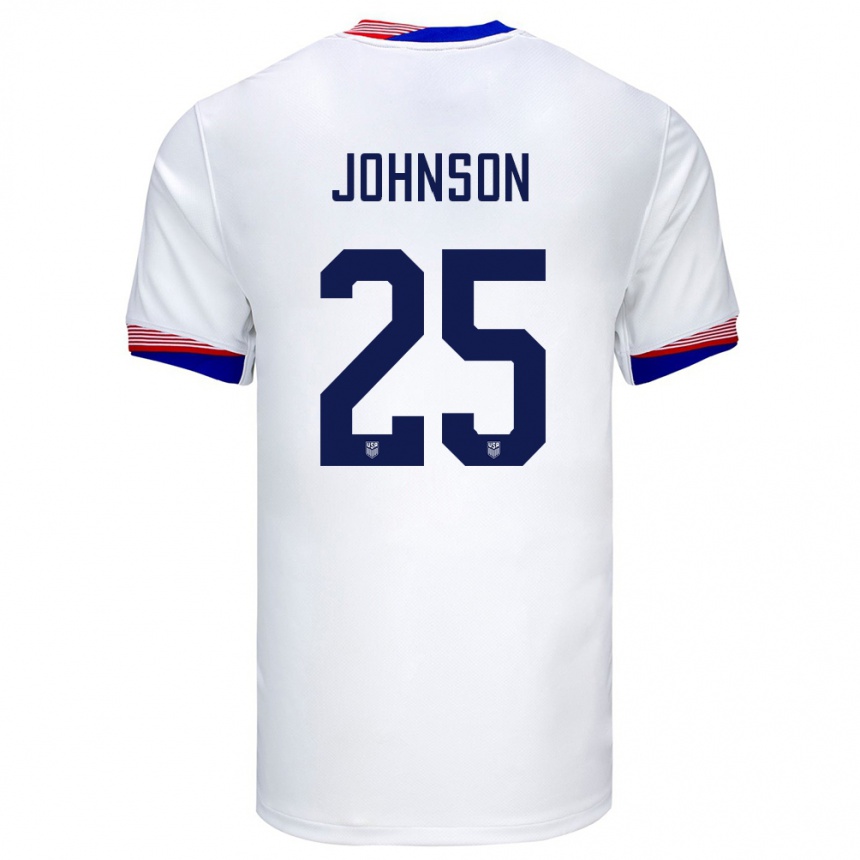 Vaikiškas Jungtinės Valstijos Sean Johnson #25 Baltas Namų Marškinėliai 24-26 T-Shirt