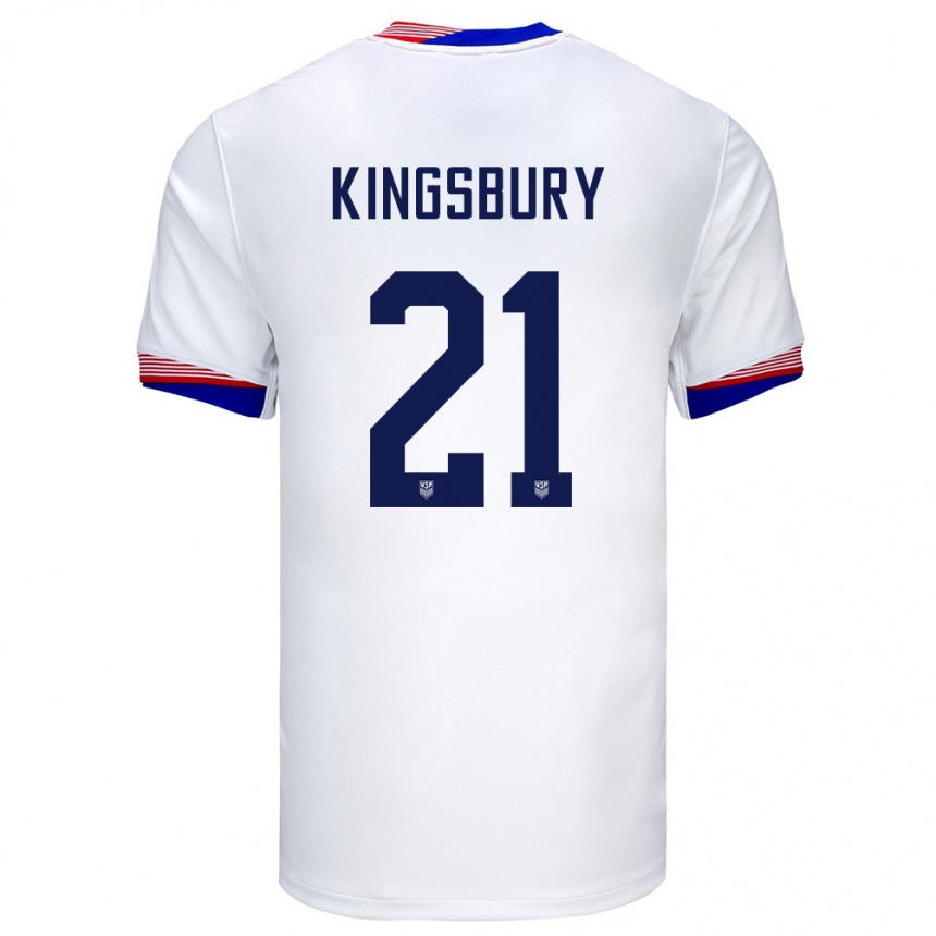 Vaikiškas Jungtinės Valstijos Aubrey Kingsbury #21 Baltas Namų Marškinėliai 24-26 T-Shirt