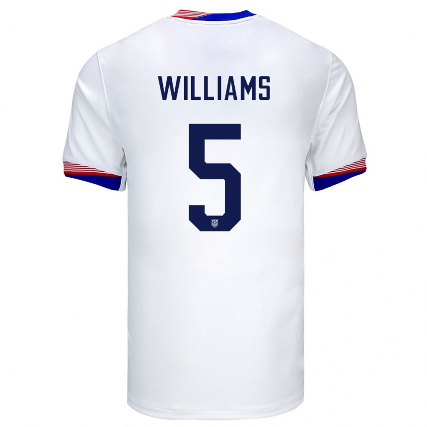 Vaikiškas Jungtinės Valstijos Thomas Williams #5 Baltas Namų Marškinėliai 24-26 T-Shirt