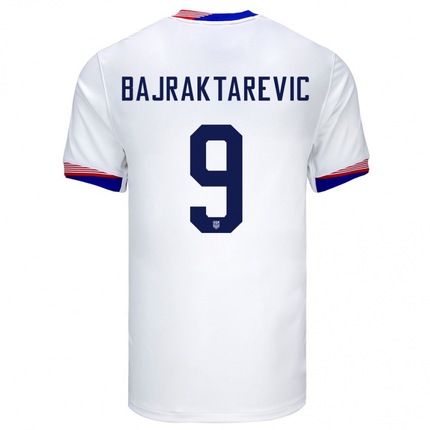 Vaikiškas Jungtinės Valstijos Esmir Bajraktarevic #9 Baltas Namų Marškinėliai 24-26 T-Shirt