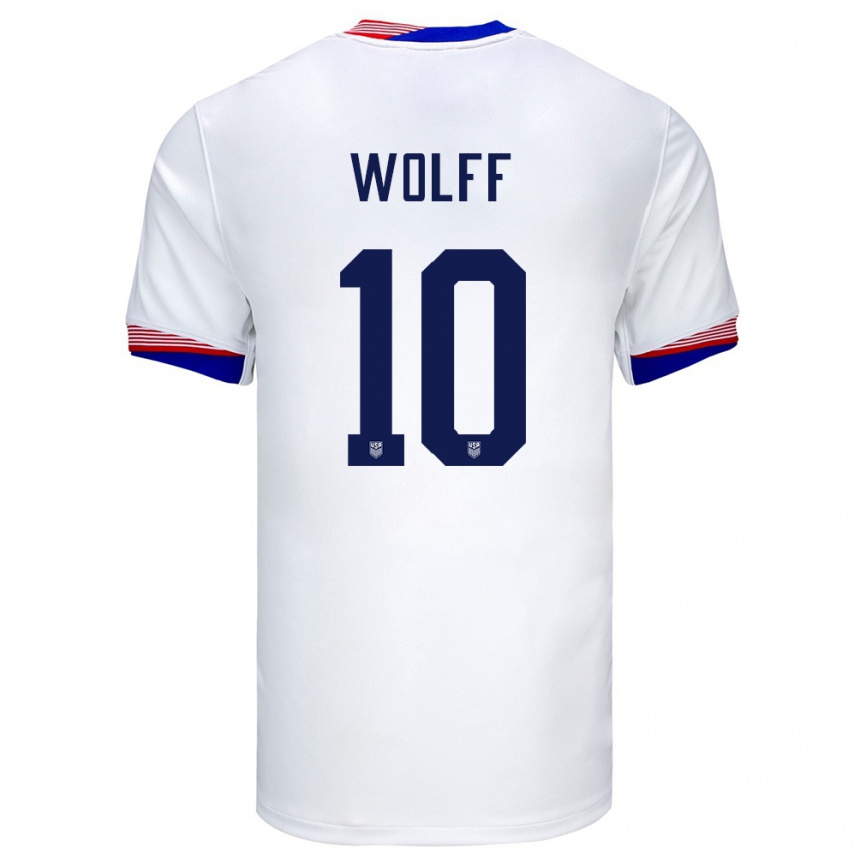 Vaikiškas Jungtinės Valstijos Owen Wolff #10 Baltas Namų Marškinėliai 24-26 T-Shirt